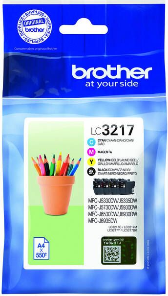 Brother Inktcartridge LC-3217 zwart + 3 kleuren