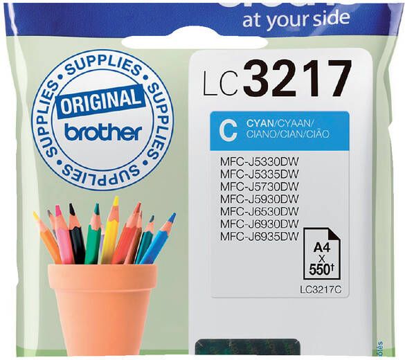 Brother Inktcartridge LC-3217C blauw