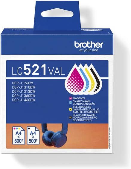 Brother inktcartridge 500 pagina&apos;s OEM LC-521VAL 4 kleuren