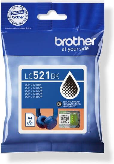 Brother inktcartridge 500 pagina&apos;s OEM LC-521BK zwart