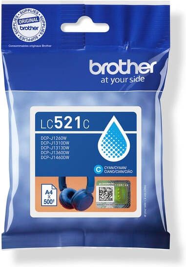 Brother inktcartridge 500 pagina&apos;s OEM LC-521C cyaan