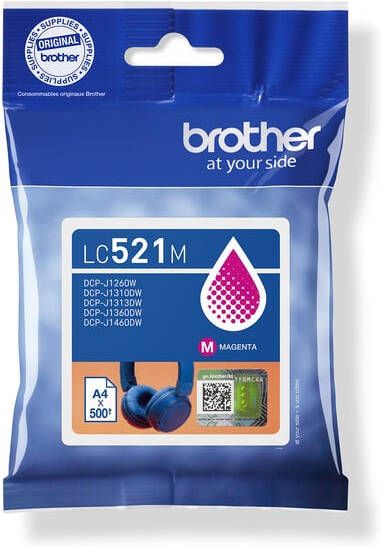 Brother inktcartridge 500 pagina&apos;s OEM LC-521M magenta