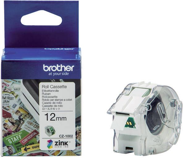 Brother Etiket CZ-1002 multifunctioneel 12mm 1 rol Ã¡ 5m wit