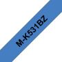 Brother Labeltape P-touch M-K531BZ 12mm zwart op blauw - Thumbnail 1