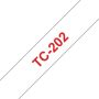 Brother Labeltape P-touch TC-202 12mm rood op wit - Thumbnail 3