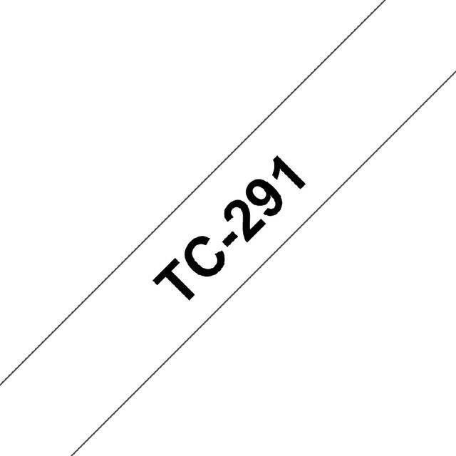 Brother Labeltape P-touch TC-291 9mm zwart op wit - Foto 2