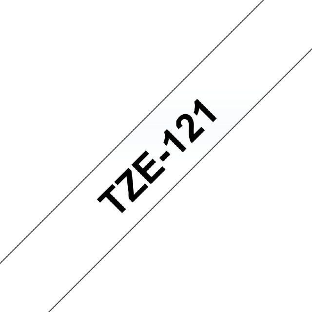 Brother Labeltape P-touch TZE-121 9mm zwart op transparant - Foto 1