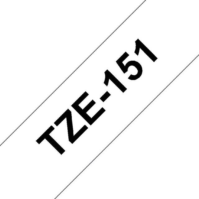 Brother Labeltape P touch TZE 151 24mm zwart op transparant - Foto 1