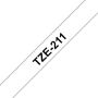Brother Labeltape P touch TZE 211 6mm zwart op wit - Thumbnail 1
