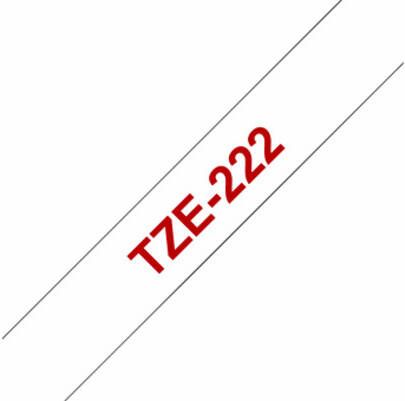 Brother Labeltape P-touch TZE-222 9mm rood op wit - Foto 2