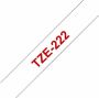 Brother Labeltape P-touch TZE-222 9mm rood op wit - Thumbnail 2