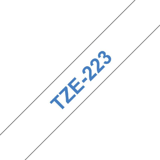 Brother Labeltape P touch TZE 223 9mm blauw op wit - Foto 2