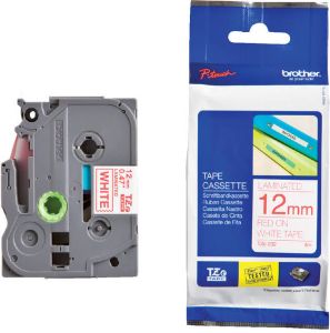 Brother Labeltape P-touch TZE-232 12mm rood op wit