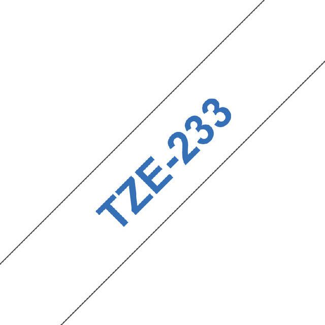 Brother Labeltape P-touch TZE-233 12mm blauw op wit