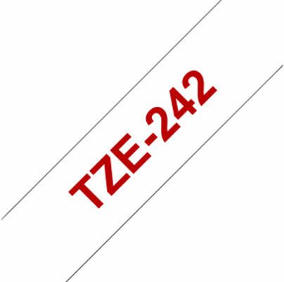 Brother Labeltape P-touch TZE-242 18mm rood op wit - Foto 2