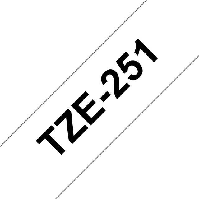 Brother Labeltape P-touch TZE-251 24mm zwart op wit - Foto 2