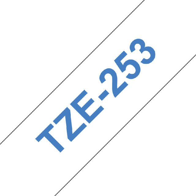 Brother Labeltape P touch TZE 253 24mm blauw op wit - Foto 2
