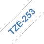 Brother Labeltape P touch TZE 253 24mm blauw op wit - Thumbnail 2