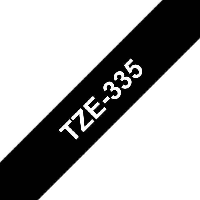 Brother Labeltape P touch TZE 335 12mm wit op zwart - Foto 1