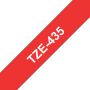 Brother Labeltape P touch TZE 435 12mm wit op rood - Thumbnail 1