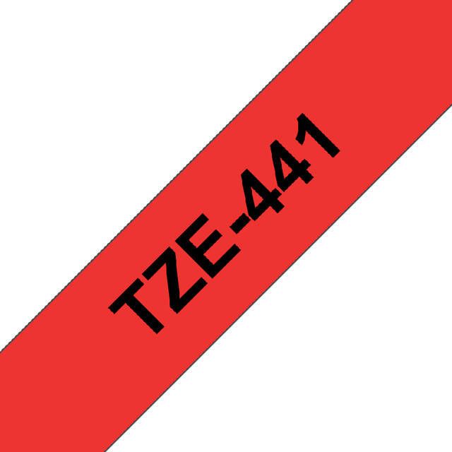Brother Labeltape P touch TZE 441 18mm zwart op rood - Foto 2