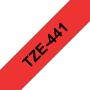 Brother Labeltape P touch TZE 441 18mm zwart op rood - Thumbnail 2