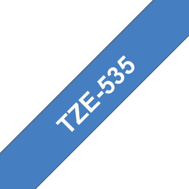 Brother Labeltape P touch TZE 535 12mm wit op blauw - Foto 2