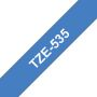 Brother Labeltape P touch TZE 535 12mm wit op blauw - Thumbnail 2