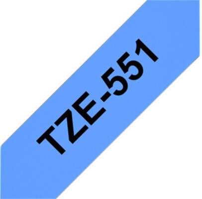 Brother Labeltape P-touch TZE-551 24mm zwart op blauw - Foto 2