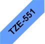 Brother Labeltape P-touch TZE-551 24mm zwart op blauw - Thumbnail 2