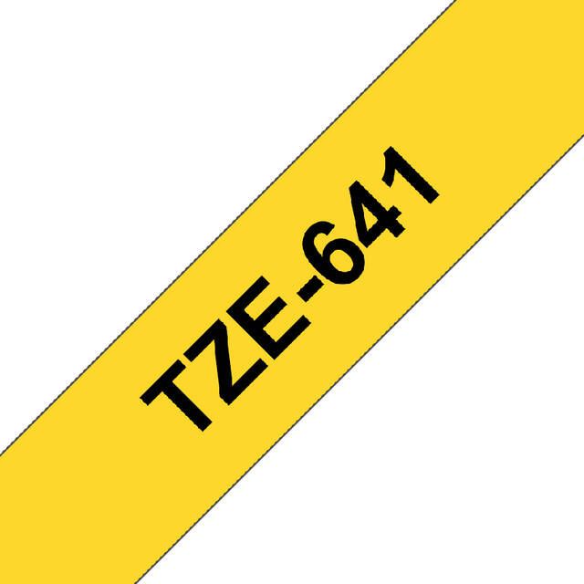 Brother Labeltape P-touch TZE-641 18mm zwart op geel - Foto 1