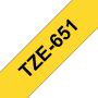 Brother Labeltape P-touch TZE-651 24mm zwart op geel - Thumbnail 2