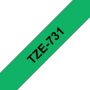 Brother Labeltape P-touch TZE-731 12mm zwart op groen - Thumbnail 2