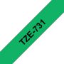 Brother Labeltape P-touch TZe-731 standaard 12mm zwart op groen - Thumbnail 2