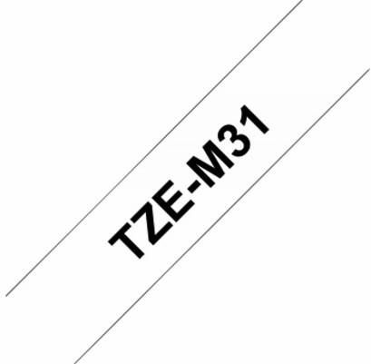 Brother Labeltape P-touch TZE-M31 12mm zwart op mat transparant - Foto 2