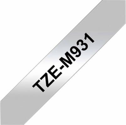 Brother TZe-M931 labelprinter-tape Zwart op zilver (TZE-M931) - Foto 1
