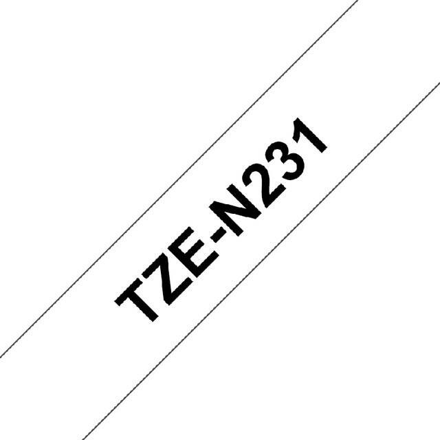 Brother Labeltape P-touch TZE-N231 12mm zwart op wit - Foto 2
