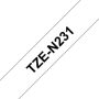 Brother Labeltape P-touch TZE-N231 12mm zwart op wit - Thumbnail 2