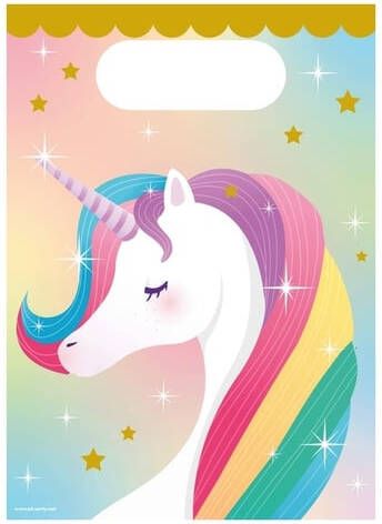 Bruna office Cadeau tasjes Unicorn papier 23x16 5cm 6 stuks