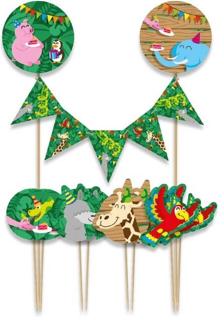 Bruna office Cake decoratie Jungle 9 stuks