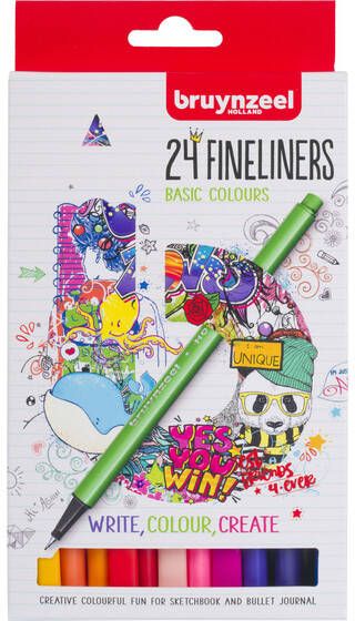 Bruynzeel Fineliner setÃƒÂ¡ 24 kleuren assorti