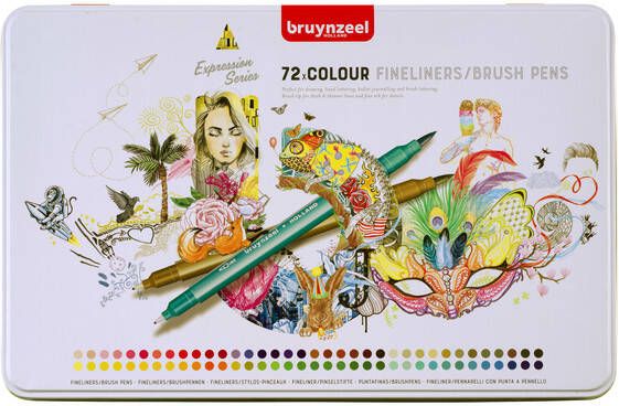 Bruynzeel Fineliner setÃƒÂ¡ 72 kleuren assorti
