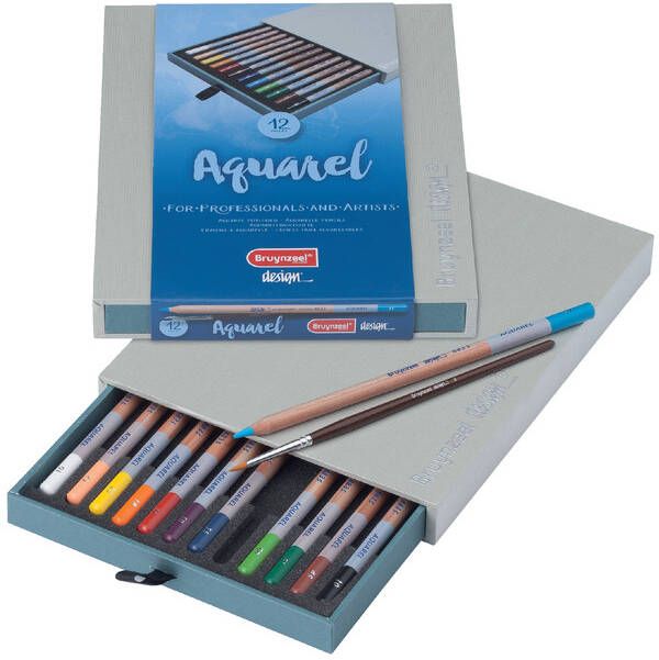 Bruynzeel Design Kleurpotloden Bruynzeel 8835 Design aquarel 12stuks assort