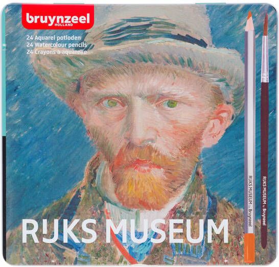 Bruynzeel Kleurpotloden aquarel Van Gogh blik Ã  24 stuks assorti