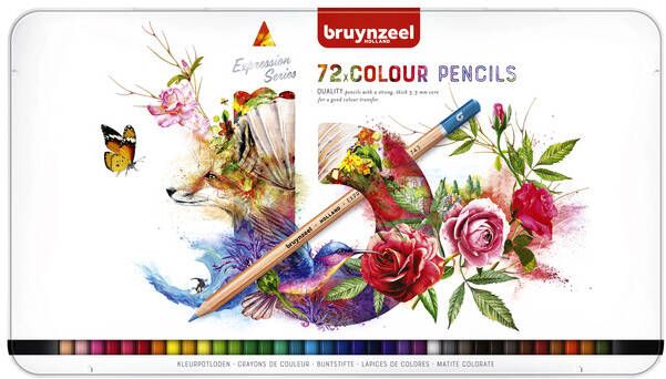 Bruynzeel Kleurpotloden Expression colour blik Ã  72 stuks assorti