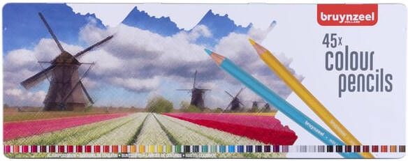Bruynzeel kleurpotloden &apos;Molen&apos; doos met 45 potloden in geassorteerde kleuren
