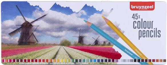 Bruynzeel kleurpotloden &apos;Molen&apos; doos met 45 potloden in geassorteerde kleuren