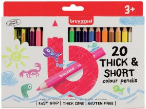Bruynzeel Kids korte dikke kleurpotloden set van 20 stuks in geassorteerde kleuren