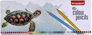 Bruynzeel Kleurpotloden schildpad blik à 45 stuks assorti