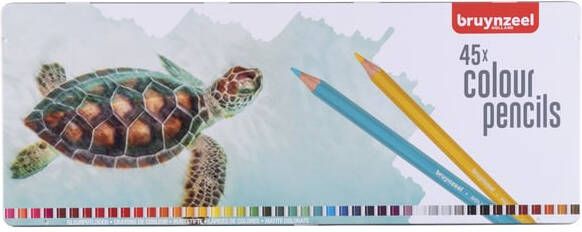 Bruynzeel Kleurpotloden schildpad blik à 45 stuks assorti